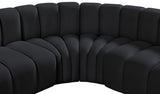 Arc Black Velvet Modular Sofa 103Black-S6A Meridian Furniture