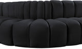 Arc Black Velvet Modular Sofa 103Black-S6A Meridian Furniture