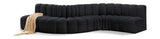 Arc Black Velvet Modular Sofa 103Black-S6A Meridian Furniture