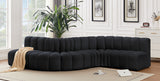 Arc Black Velvet Modular Sofa 103Black-S6A Meridian Furniture