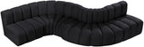 Arc Black Velvet Modular Sofa 103Black-S6A Meridian Furniture