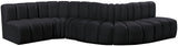 Arc Black Velvet Modular Sofa 103Black-S6A Meridian Furniture