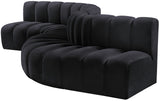 Arc Black Velvet Modular Sofa 103Black-S6A Meridian Furniture