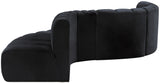 Arc Black Velvet Modular Sofa 103Black-S6A Meridian Furniture