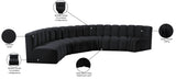 Arc Black Velvet Modular Sofa 103Black-S6B Meridian Furniture