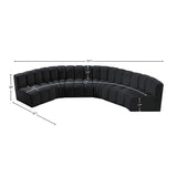 Arc Black Velvet Modular Sofa 103Black-S6B Meridian Furniture