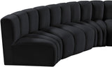 Arc Black Velvet Modular Sofa 103Black-S6B Meridian Furniture