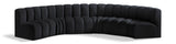 Arc Black Velvet Modular Sofa 103Black-S6B Meridian Furniture