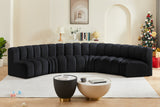 Arc Black Velvet Modular Sofa 103Black-S6B Meridian Furniture