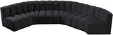 Arc Black Velvet Modular Sofa 103Black-S6B Meridian Furniture