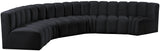 Arc Black Velvet Modular Sofa 103Black-S6B Meridian Furniture