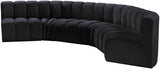 Arc Black Velvet Modular Sofa 103Black-S6B Meridian Furniture