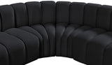 Arc Black Velvet Modular Sofa 103Black-S6B Meridian Furniture