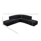 Arc Black Velvet Modular Sofa 103Black-S6C Meridian Furniture