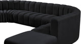 Arc Black Velvet Modular Sofa 103Black-S6C Meridian Furniture