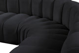 Arc Black Velvet Modular Sofa 103Black-S6C Meridian Furniture