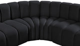 Arc Black Velvet Modular Sofa 103Black-S6C Meridian Furniture