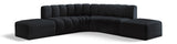 Arc Black Velvet Modular Sofa 103Black-S6C Meridian Furniture