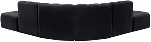 Arc Black Velvet Modular Sofa 103Black-S6C Meridian Furniture