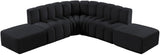 Arc Black Velvet Modular Sofa 103Black-S6C Meridian Furniture