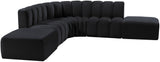 Arc Black Velvet Modular Sofa 103Black-S6C Meridian Furniture