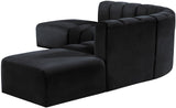 Arc Black Velvet Modular Sofa 103Black-S6C Meridian Furniture