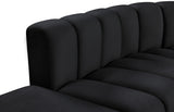 Arc Black Velvet Modular Sofa 103Black-S6C Meridian Furniture