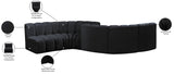 Arc Black Velvet Modular Sofa 103Black-S6D Meridian Furniture