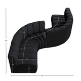 Arc Black Velvet Modular Sofa 103Black-S6D Meridian Furniture