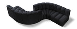 Arc Black Velvet Modular Sofa 103Black-S6D Meridian Furniture