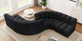 Arc Black Velvet Modular Sofa 103Black-S6D Meridian Furniture