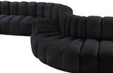 Arc Black Velvet Modular Sofa 103Black-S6D Meridian Furniture