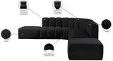 Arc Black Velvet Modular Sofa 103Black-S7A Meridian Furniture