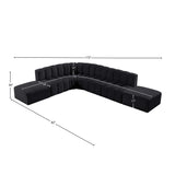 Arc Black Velvet Modular Sofa 103Black-S7A Meridian Furniture