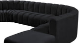 Arc Black Velvet Modular Sofa 103Black-S7A Meridian Furniture