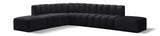 Arc Black Velvet Modular Sofa 103Black-S7A Meridian Furniture