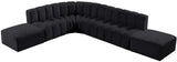 Arc Black Velvet Modular Sofa 103Black-S7A Meridian Furniture