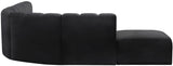 Arc Black Velvet Modular Sofa 103Black-S7A Meridian Furniture