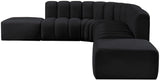 Arc Black Velvet Modular Sofa 103Black-S7A Meridian Furniture