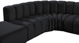 Arc Black Velvet Modular Sofa 103Black-S7A Meridian Furniture