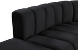 Arc Black Velvet Modular Sofa 103Black-S7A Meridian Furniture