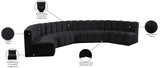 Arc Black Velvet Modular Sofa 103Black-S7B Meridian Furniture