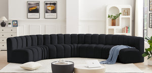 Arc Black Velvet Modular Sofa 103Black-S7B Meridian Furniture