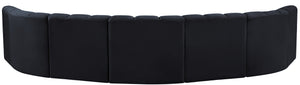 Arc Black Velvet Modular Sofa 103Black-S7B Meridian Furniture