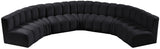 Arc Black Velvet Modular Sofa 103Black-S7B Meridian Furniture