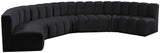 Arc Black Velvet Modular Sofa 103Black-S7B Meridian Furniture