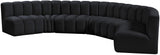 Arc Black Velvet Modular Sofa 103Black-S7B Meridian Furniture