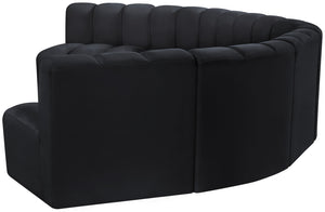 Arc Black Velvet Modular Sofa 103Black-S7B Meridian Furniture