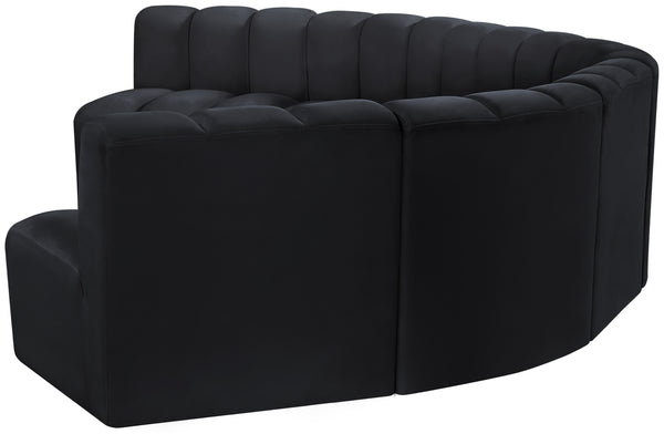 Arc Black Velvet Modular Sofa 103Black-S7B Meridian Furniture