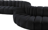 Arc Black Velvet Modular Sofa 103Black-S7C Meridian Furniture